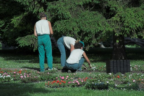 Team reviewing a landscaping complaint and service notes